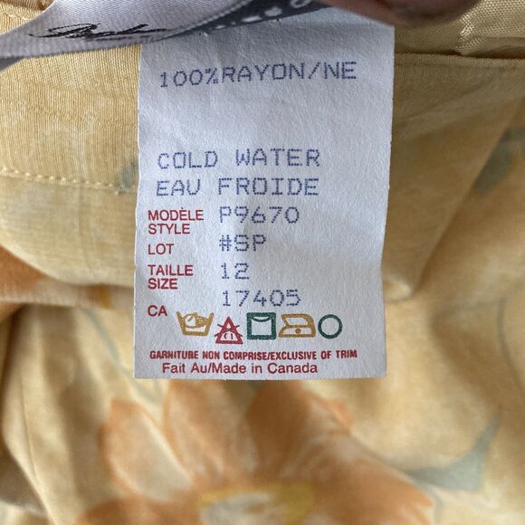 Vintage Proportion Petite by Denise Cape Maxi Skirt Set Womens 12 Yellow Floral - Picture 3 of 11